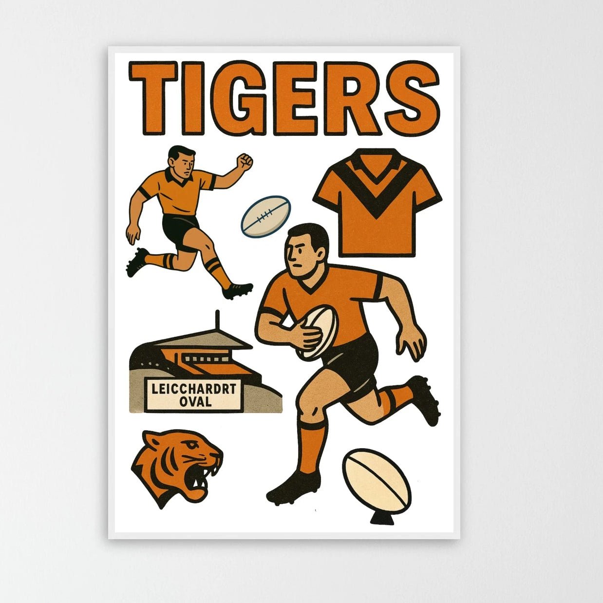 Tigers - Rugby League Framed Wall Art - VFtees