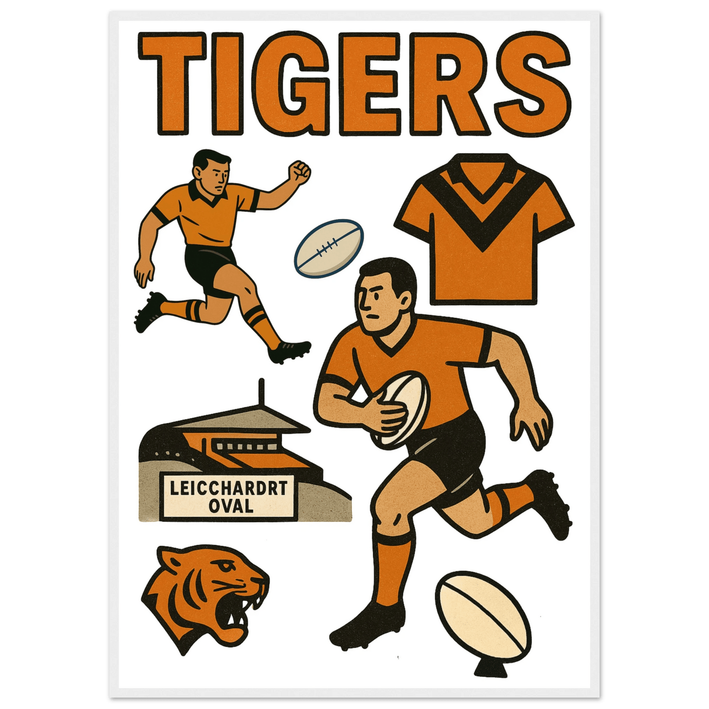 Tigers - Rugby League Framed Wall Art - VFtees