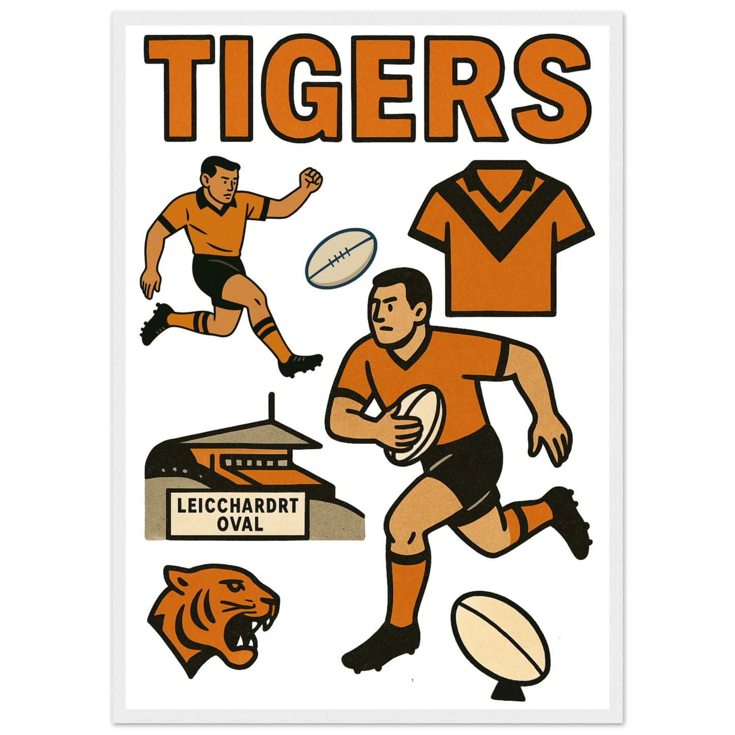 Tigers - Rugby League Framed Wall Art - VFtees