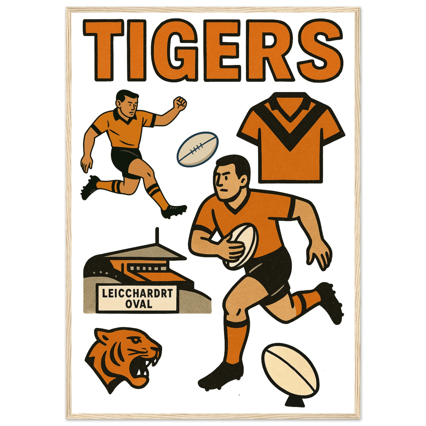 Tigers - Rugby League Framed Wall Art - VFtees