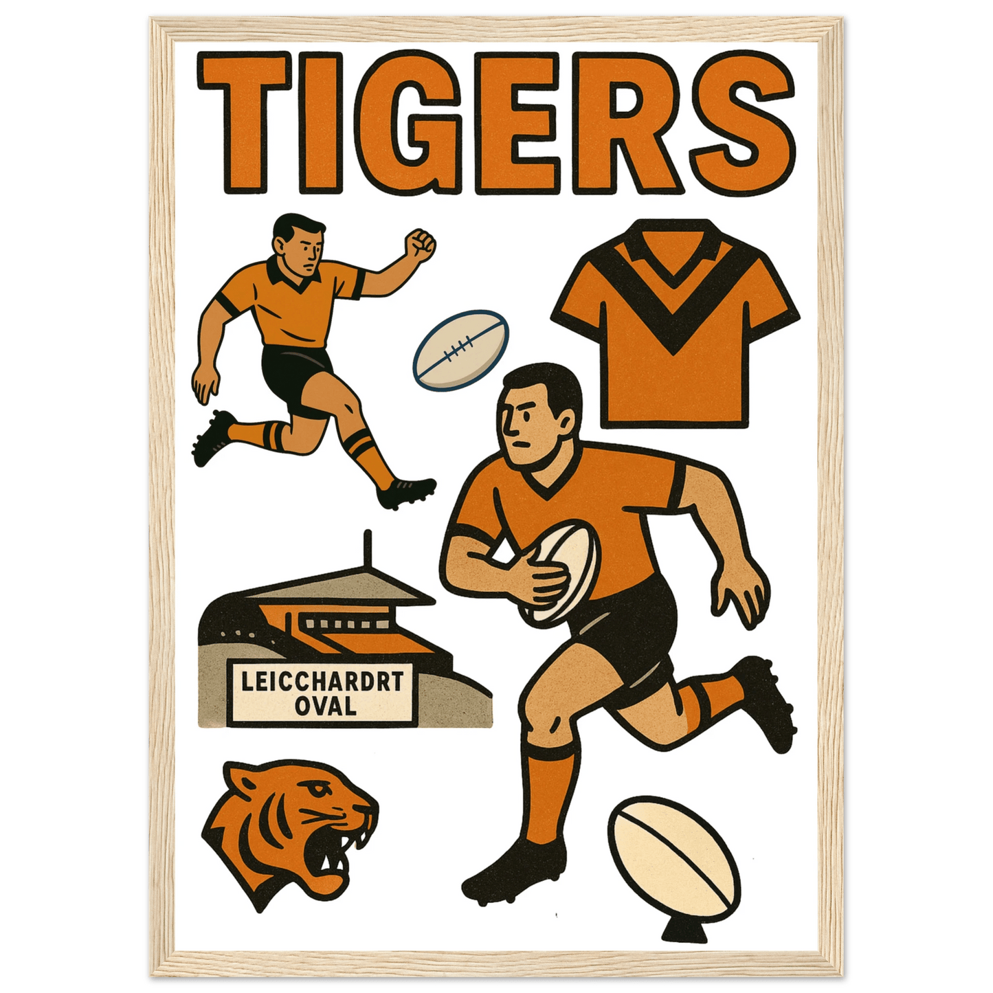 Tigers - Rugby League Framed Wall Art - VFtees