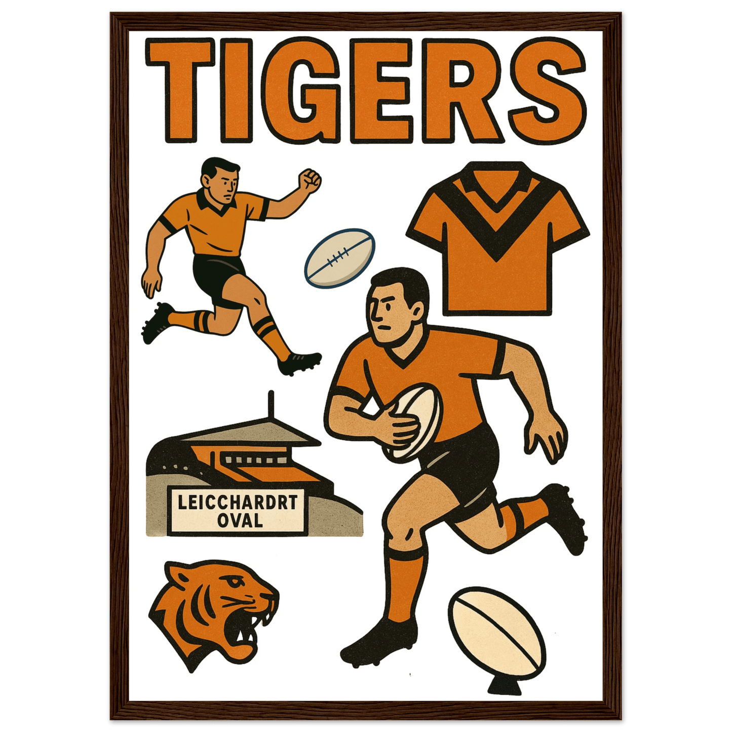 Tigers - Rugby League Framed Wall Art - VFtees