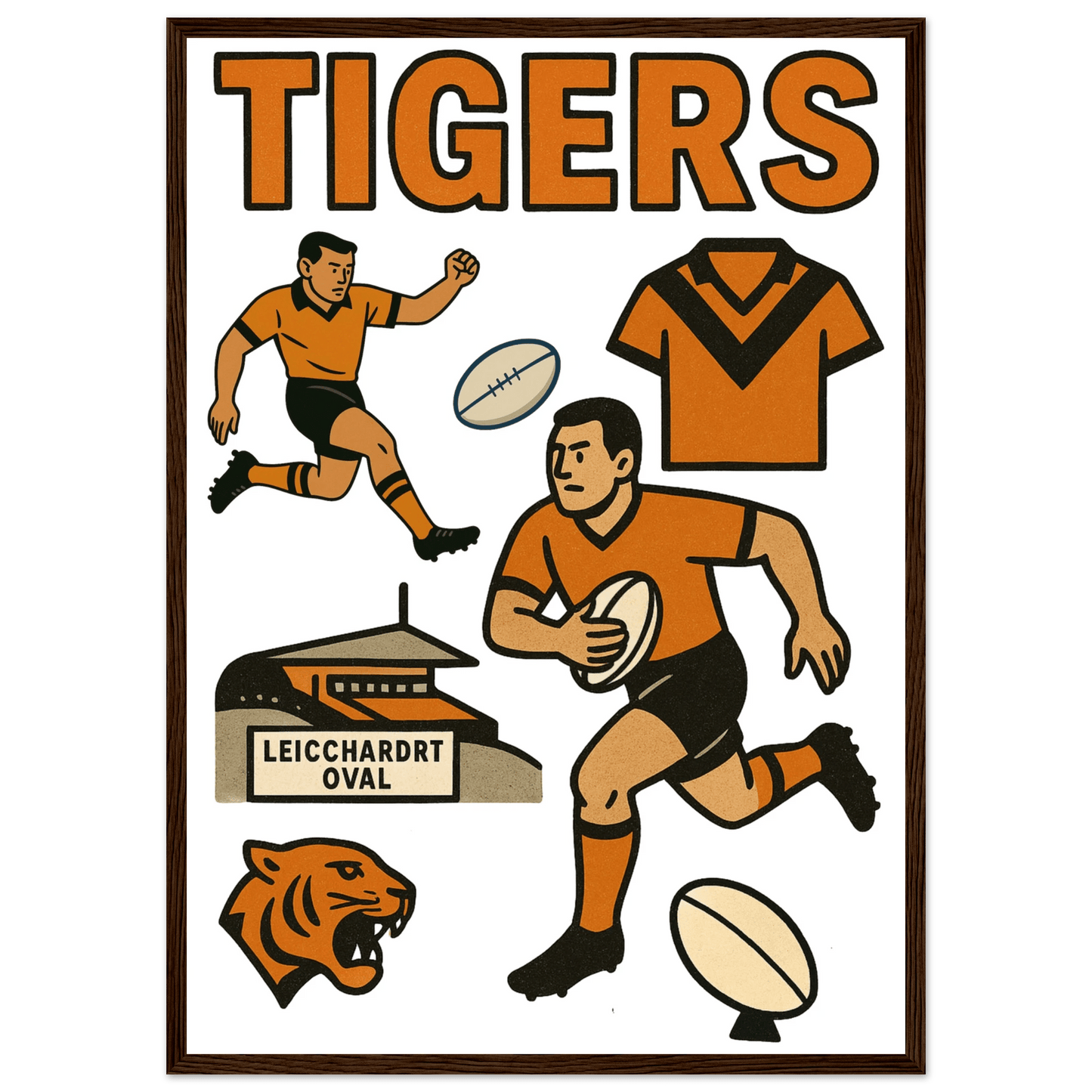 Tigers - Rugby League Framed Wall Art - VFtees