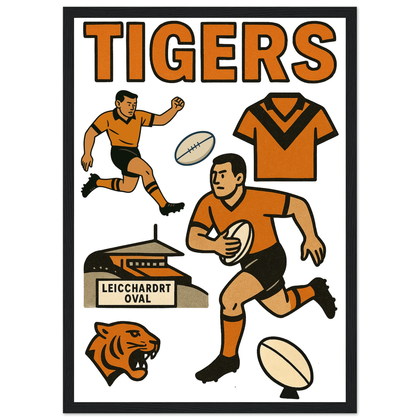 Tigers - Rugby League Framed Wall Art - VFtees