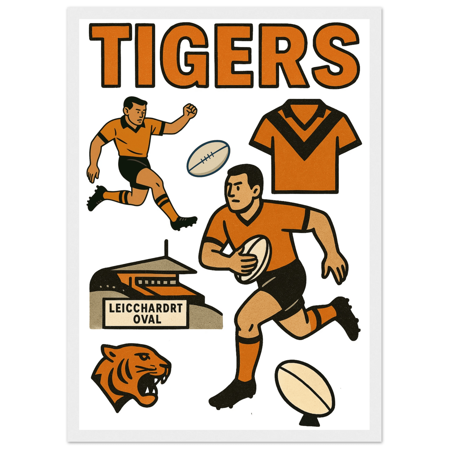 Tigers - Rugby League Framed Wall Art - VFtees
