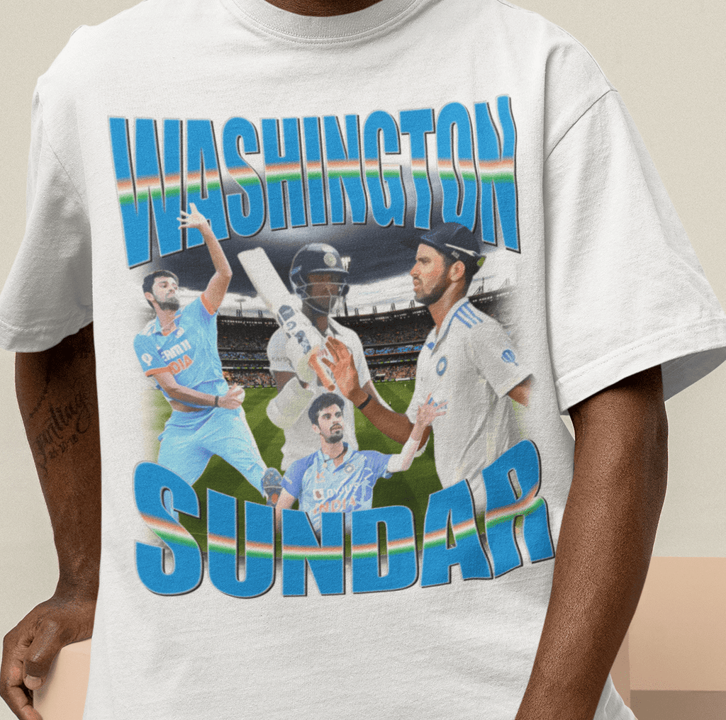 Washington Sundar Indian Cricket Graphic Tee - VFtees