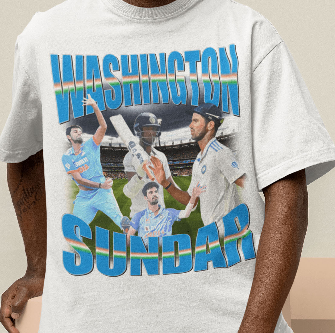 Washington Sundar Indian Cricket Graphic Tee - VFtees