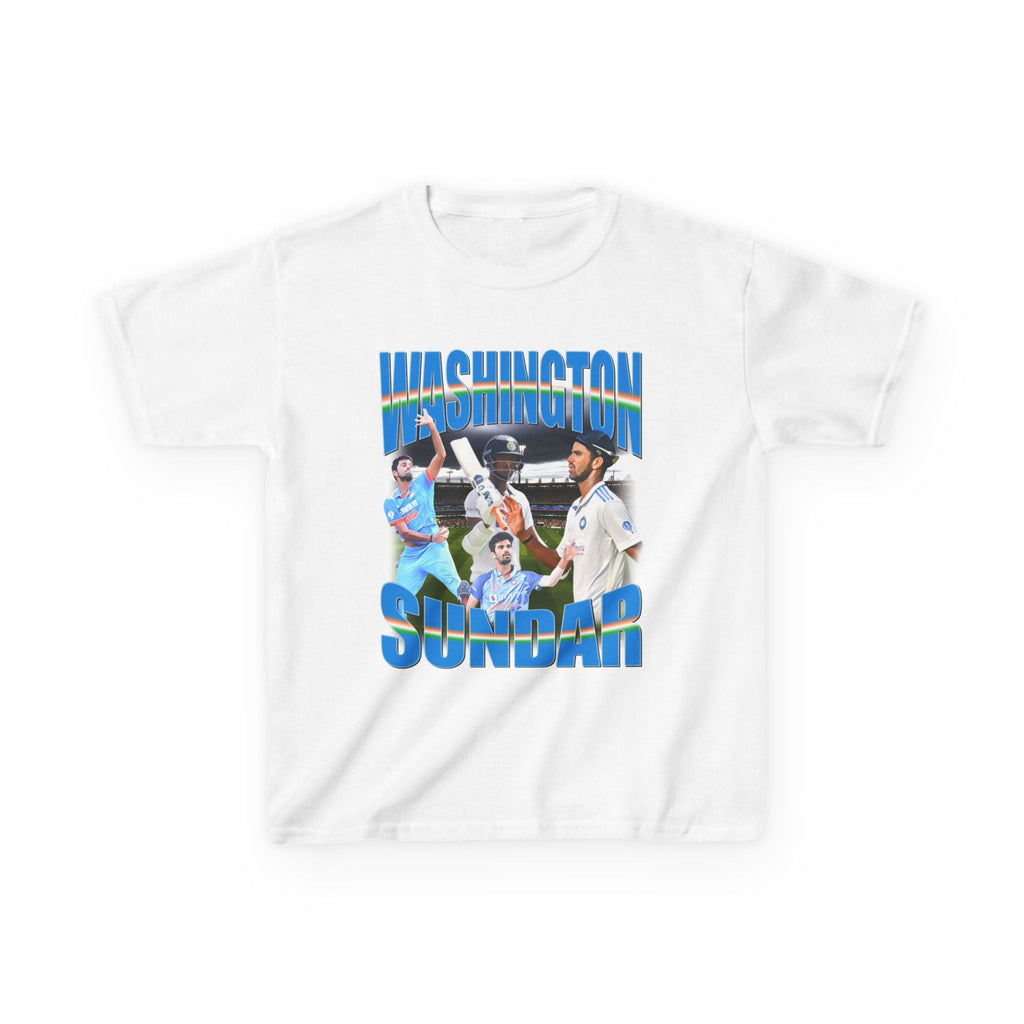 Washington Sundar Indian Cricket Graphic Tee (Kids) - VFtees